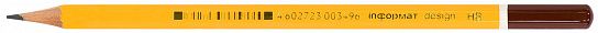 Карандаш чернографитный деревянный INFORMAT Design НВ заточенный, шестигранный, принт на корпусе, картонная коробка