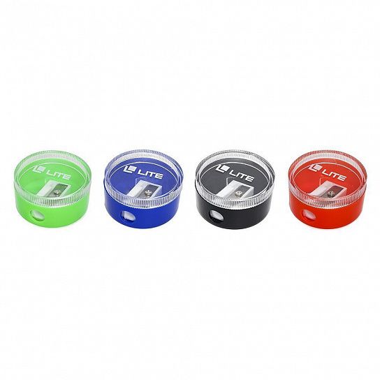 Точилка LITE с контейнером, ассорти, корпус пластик, 1 отверстие, в тубусе