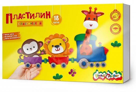 Пластилин Каляка-Маляка 18 цветов 360 г ассорти, со стеком