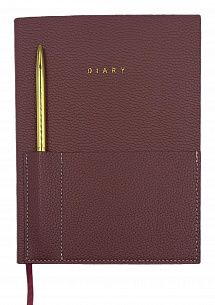 Ежедневник А5 недатированный LOREX ELEGANCE STYLISH COLLECTION 80 л. сливовый, искусственная кожа, фольга, с ляссе, карман и ручка
