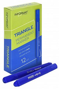 Маркер перманентный INFORMAT TRIANGLE 1-4 мм синий, круглый наконечник