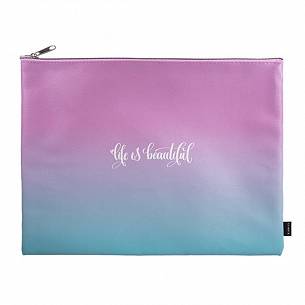 Папка 1 отделение А4 LOREX GRADIENT разноцветная, молния сверху, искусственная кожа, для девочек