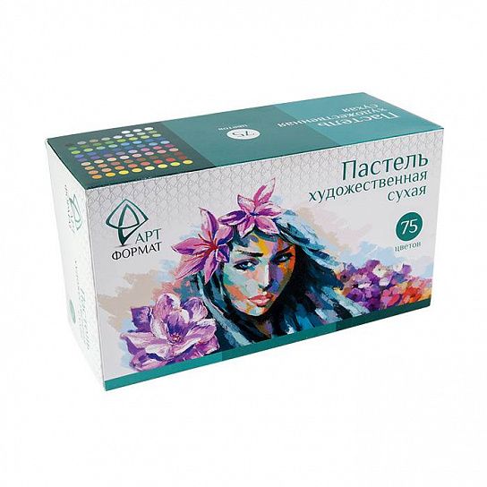 Пастель художественная сухая АРТформат 75 цв. ассорти, круглая в картонной упаковке