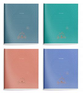 Тетрадь 24 л. линия LOREX KIDS DUST CAPYBARA мелованный картон, запечатка форзаца, матовая ламинация, выборочный УФ-лак, фольга