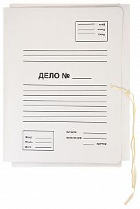 Папка с завязками INFORMAT Дело А4, немелованный картон 380 г/м2, белый, расширение 40 мм