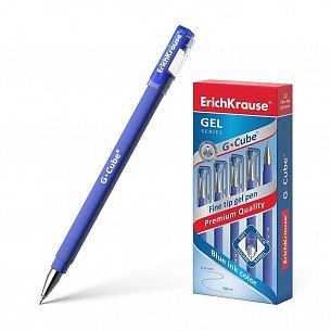 Ручка гелевая ErichKrause G-CUBE 0,5 мм синяя, круглый корпус