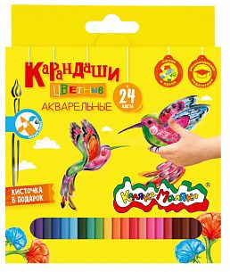 Набор акварельных карандашей Каляка-Маляка 24 цв. шестигранные, деревянные, в картонной упаковке
