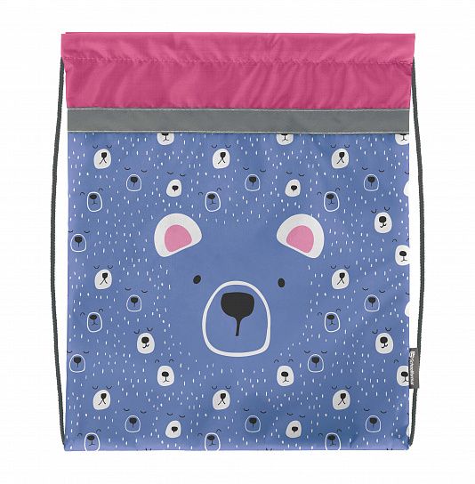 Мешок для обуви Schoolformat LITTLE FACE 49х41 см, голубой, 1 отделение, для девочек