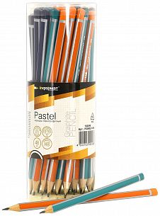 Карандаш чернографитный деревянный INFORMAT PASTEL НВ заточенный, трехгранный, тубус