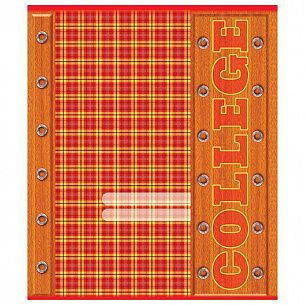 Тетрадь 48 л. А5 клетка, на скрепке, офсет КФОБ COLLEGE мелованный картон, ВД-лак