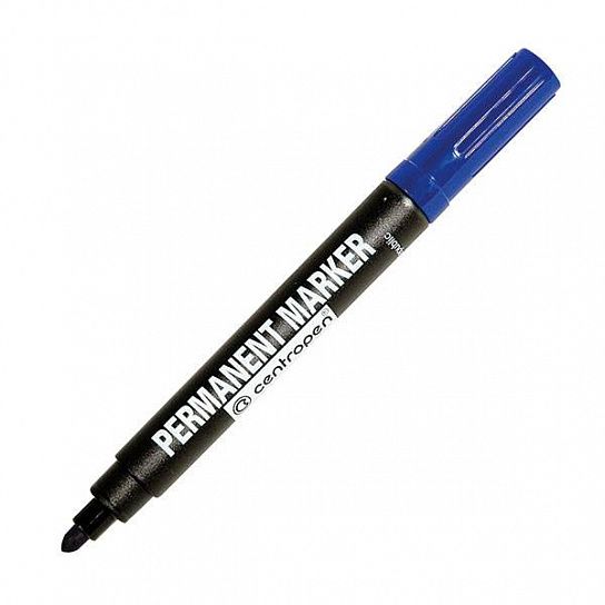 Маркер перманентный Centropen DRY SAFE 2,5 мм синий, круглый наконечник