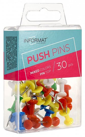 Кнопки силовые INFORMAT 8 мм 30 шт гвоздики без покрытия ассорти