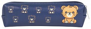 Пенал-тубус 1 отделение LOREX KIDS PATIENT BEAST 40х60х200 мм синий, кож/зам