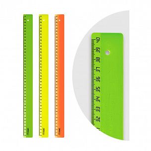 Линейка Стамм NEON 40 см пластик непрозрачный, ассорти неон