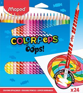 Набор цветных карандашей MAPED COLOR'PEPS OOPS 24 цв. трехгранные, пластиковые, в картонной упаковке
