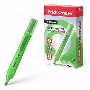 Маркер текстовый ErichKrause Liquid Visioline V-14 Neon, 1—4 мм, зеленый, скошенный