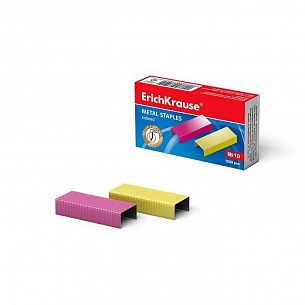 Скобы для степлера ErichKrause № 10 цветные 1000 шт