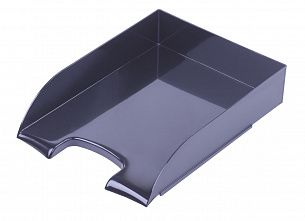 Лоток горизонтальный для бумаг Эсир City черный пластик