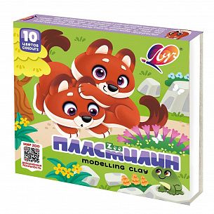 Пластилин Луч ZOO 10 цветов 150 г ассорти