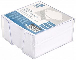 Блок для записей в подставке LITE 9х9х5 см белый 65 г/м2, цвет подставки прозрачный