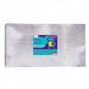 Обложка ПВХ 100 мкм 300х565 мм Schoolformat для учебников и тетрадей формата А4, универсальная, с индивидуальным ШК