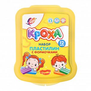 Пластилин мягкий Луч КРОХА 12 цветов 180 г ассорти, со стеком