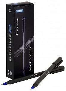 Ручка шариковая Linc PENTONIC SILVER синяя 1 мм, серый круглый корпус, игольчатый наконечник