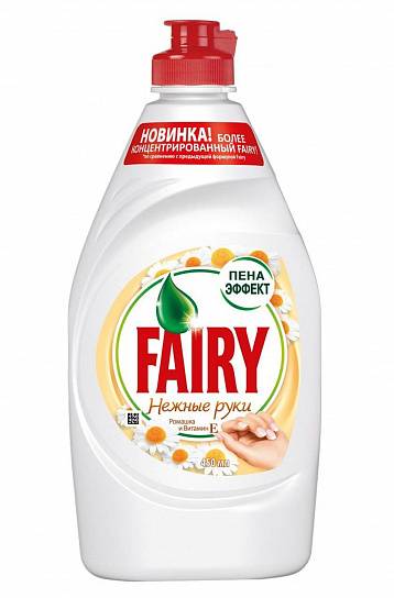 Средство для мытья посуды Fairy НЕЖНЫЕ РУКИ гель ромашка и витамин Е 450 мл