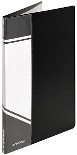 Папка с файлами INFORMAT А5 20 файлов, пластик 550 мкм, черная, карман для маркировки