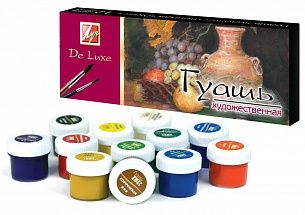 Гуашь художественная Луч ЛЮКС 12 цветов по 20 мл ассорти, набор баночек