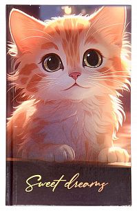 Блокнот А5- (130х216 мм) 80 л. в клетку LITE КОТЕНОК 7БЦ, твердая обложка, глянцевая ламинация