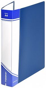 Папка с файлами INFORMAT А4 80 файлов, пластик 800 мкм, синяя, карман для маркировки