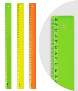 Линейка Стамм NEON 50 см пластик непрозрачный, ассорти неон