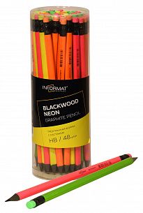 Карандаш чернографитный пластиковый INFORMAT Blackwood НВ с ластиком, заточенный, трехгранный, тубус