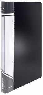 Папка с файлами INFORMAT А4 30 файлов, пластик 500 мкм, черная, карман для маркировки