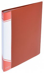 Папка с файлами INFORMAT А4 30 файлов, пластик 500 мкм, красная, карман для маркировки