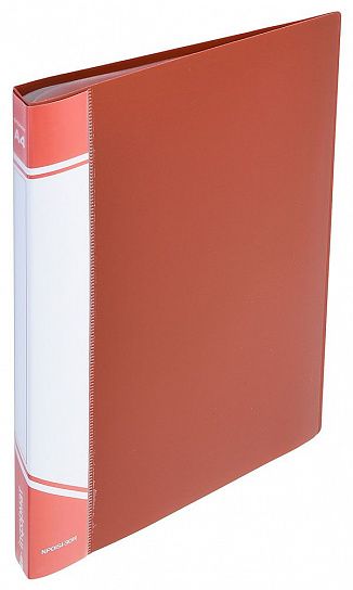 Папка с файлами INFORMAT А4 30 файлов, пластик 500 мкм, красная, карман для маркировки