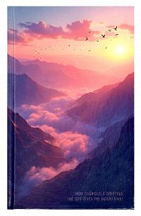 Блокнот А5- (130х216 мм)  80 л. в клетку LITE РАССВЕТ В ГОРАХ 7БЦ, твердая обложка, глянцевая ламинация