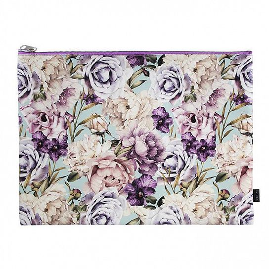 Папка 1 отделение А4 LOREX FLORISTIC COLLECTION. TENDERNESS разноцветная, молния сверху, искусственная кожа, для девочек