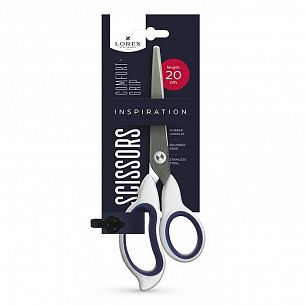 Ножницы LOREX COMFORT-GRIP INSPIRATION 200 мм бело-синие, эргономичные ручки пластиковые с резиновыми вставками