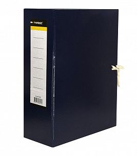 Короб архивный INFORMAT 100 мм А4 синий бумвинил, 2 завязки, вместимость до 100 листов разобранный