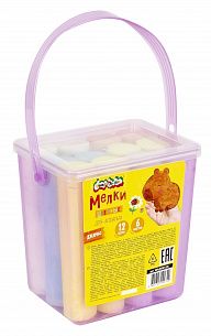 Мелки цветные Каляка-Маляка ДЖАМБО для асфальта 12 шт, круглые, в ведре