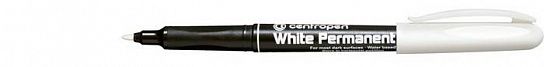 Маркер перманентный Centropen WHITE PERMANENT 1,2 мм белый, пулевидный наконечник