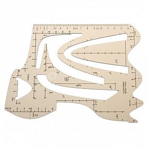 Линейка-трафарет Koh-I-Noor ШАБЛОН ГРАФИКОВ ФУНКЦИЙ 14 см пластик тонированный, дымчатая, с европодвесом