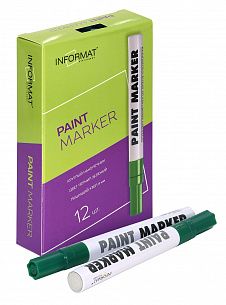 Маркер-краска лаковый INFORMAT PAINT PROFESSIONAL 4 мм зеленый, круглый наконечник