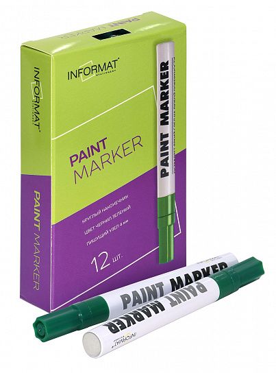 Маркер-краска лаковый INFORMAT PAINT PROFESSIONAL 4 мм зеленый, круглый наконечник