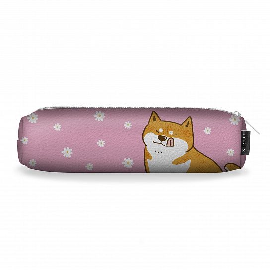 Пенал-тубус 1 отделение LOREX KIDS SHIBA BAND 200x40x60 мм розовый, кож/зам