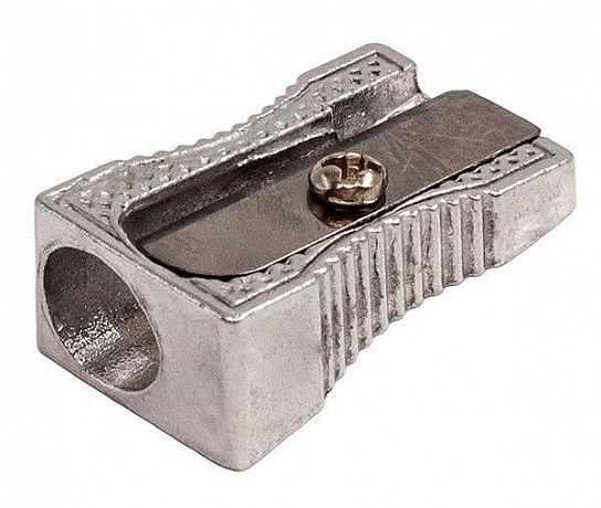 Точилка серебро, корпус металл 1 отверстие