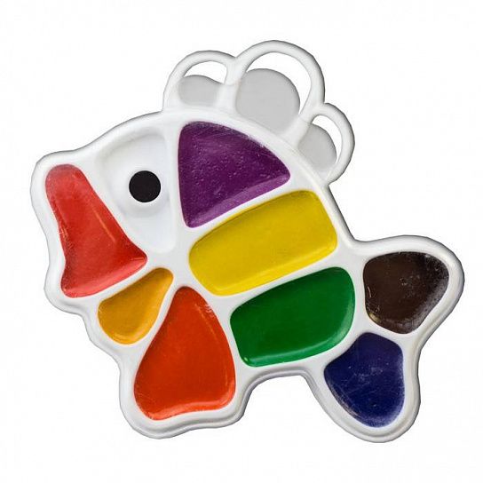 Акварель Луч КРОХА РЫБКА 9 цветов, без кисти, фигурная пластиковая упаковка с европодвесом