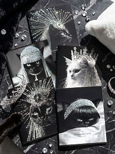 Тетрадь 48 л. А5 клетка, на скрепке, офсет LOREX CROWNED CATS мелованный картон, двойная обложка, запечатка форзаца, soft touch, глиттер